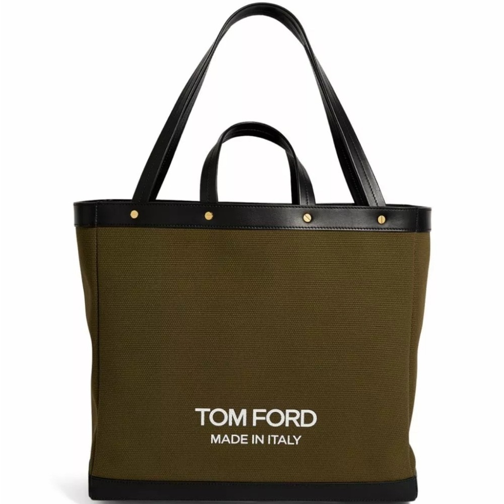 TOM FORD CANVAS T SCREW TOTE BAG